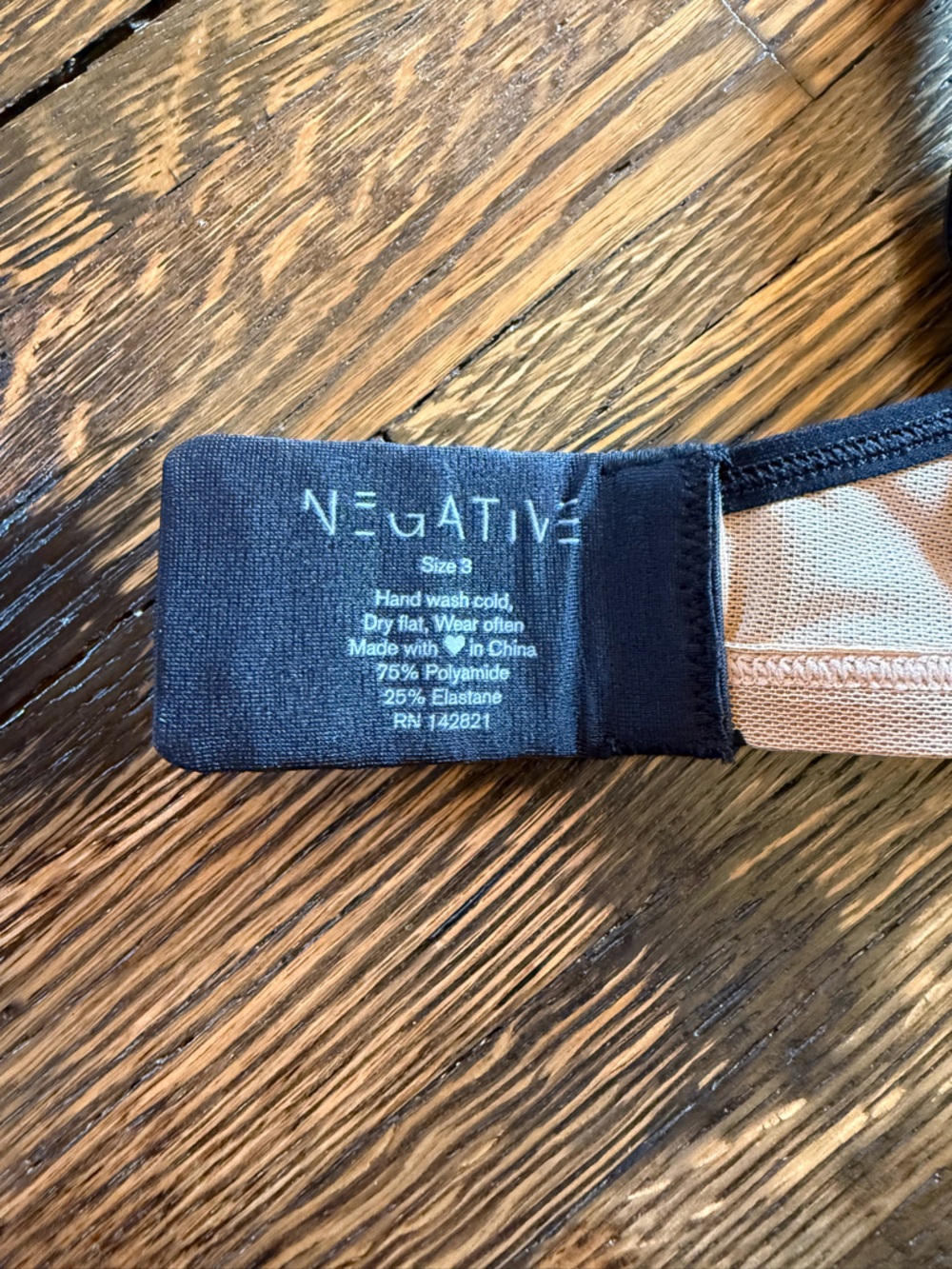 Negative — Stevie Non-Wire Bra — Buff + Black — size 3 — NWT - Picture 10 of 10